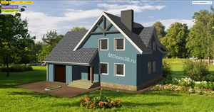 Популярный дизайн кровли и фасада 2025. Гибкая черепица. Соната. Серый. Виниловый сайдинг черника.