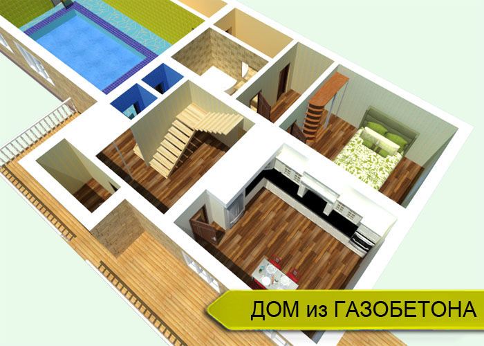 Проект дома газобетон 1 этаж