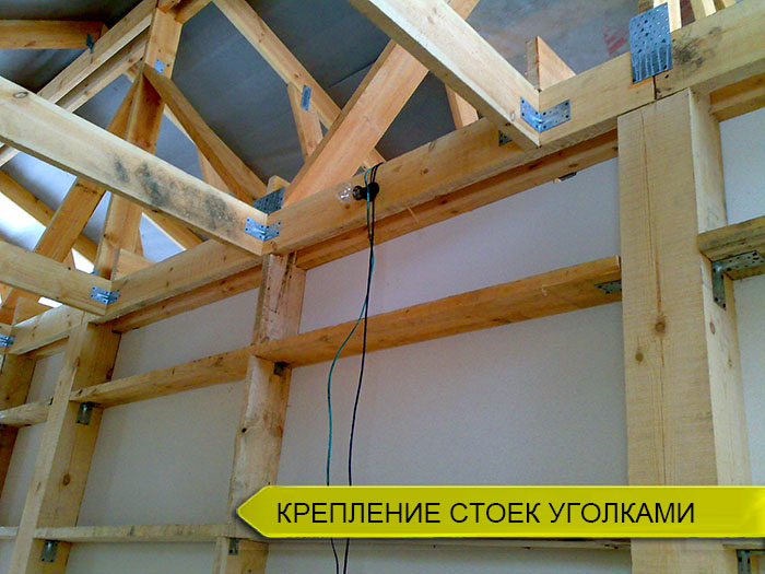 Крепление стоек уголками